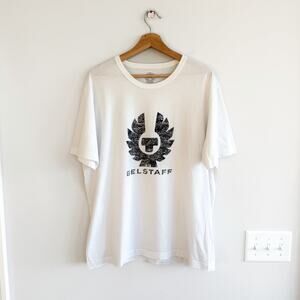 Belstaff Coteland 2.0 Logo Print Crew Neck Short Sleeve T-Shirt White 2XL